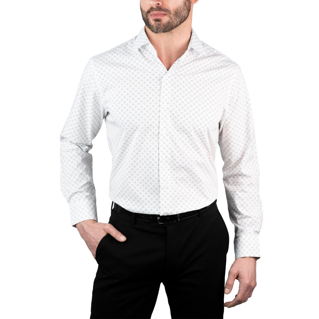 [color:white] Lucky Brand Men's Button-Up Dress Shirt - White - image 1