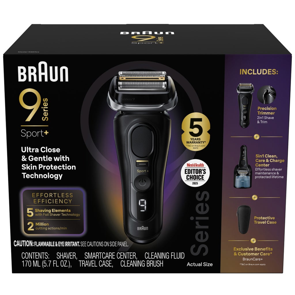 Braun Series 9 Sport + Electric Shaver with Clean and Charge Station and Travel Case - product image