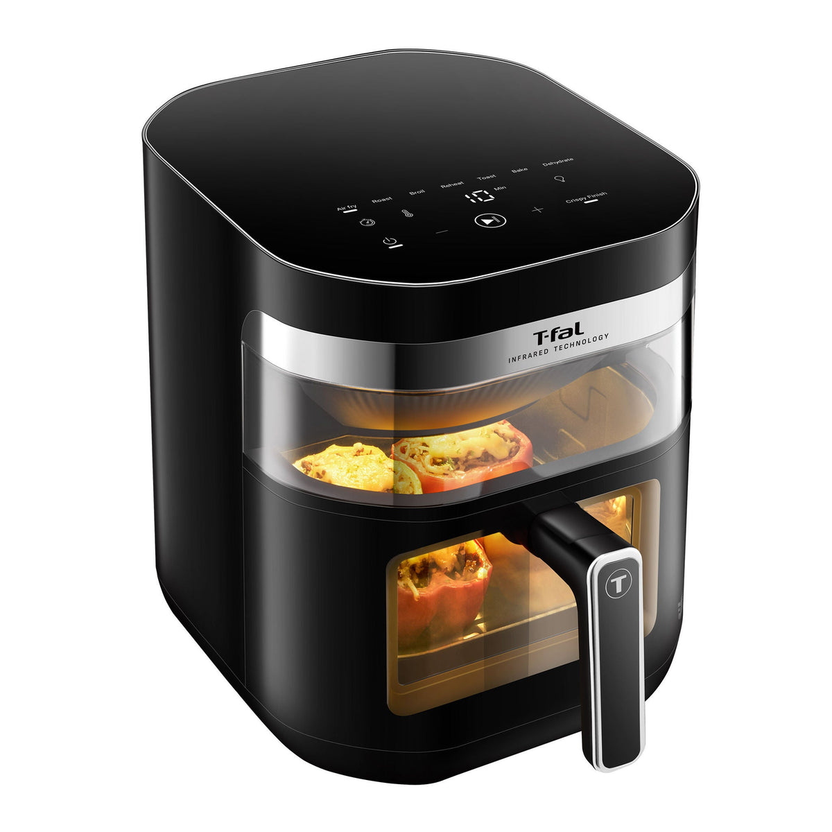 T-fal Dual Window Infrared Air Fryer 7.3QT, Dual Heating