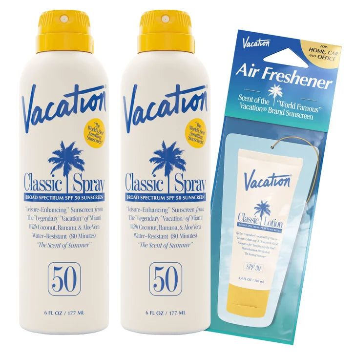Vacation Classic Spray SPF 50, 6 oz, 2-pack and Air Freshener Bundle - image 1