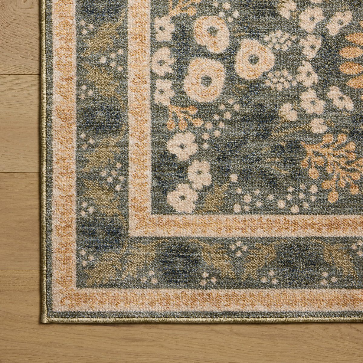 Rifle Paper Co. x Loloi Figaro Runner Rug, Navy/Green, 1'11” x 8'