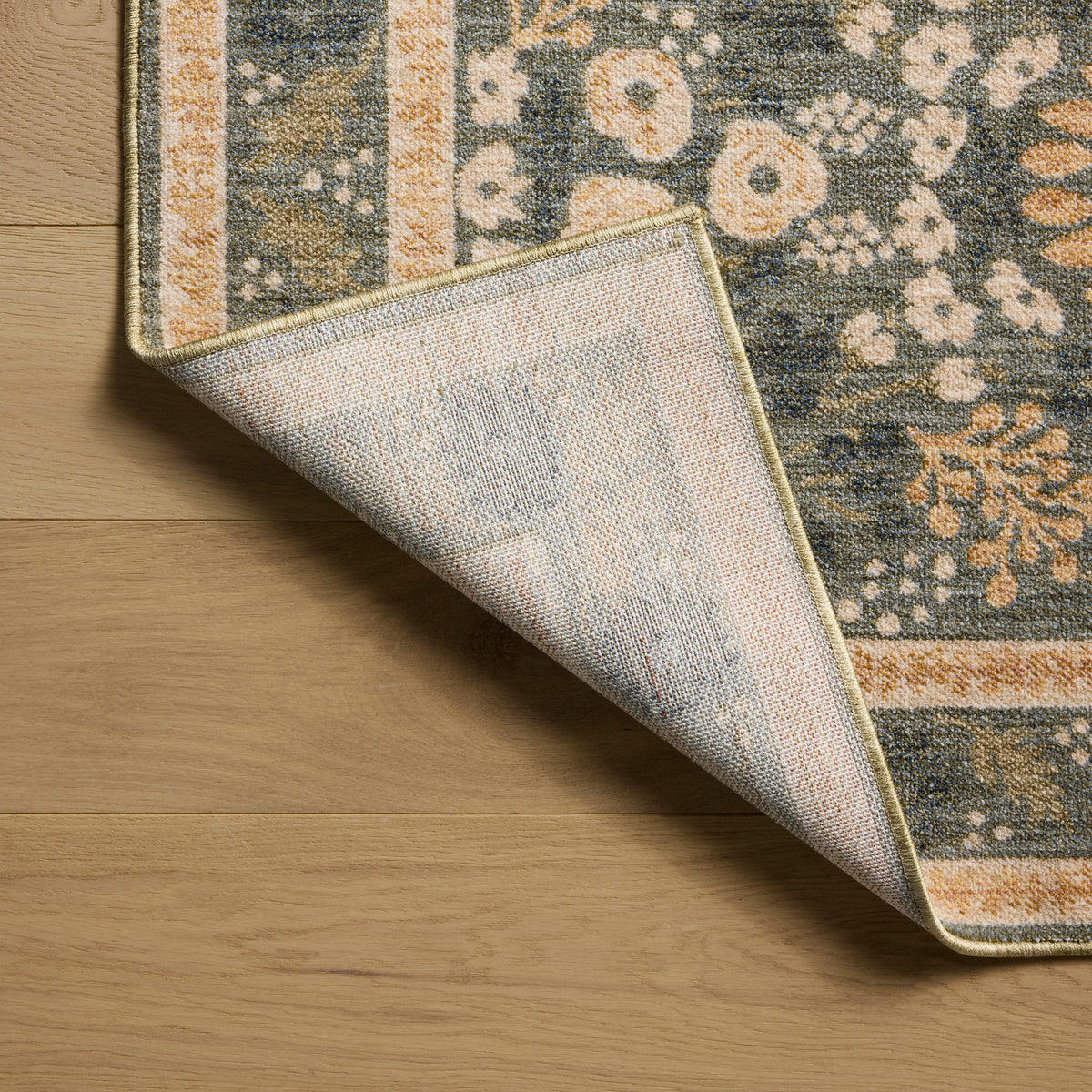 Rifle Paper Co. x Loloi Figaro Runner Rug, Navy/Green, 1'11” x 8'