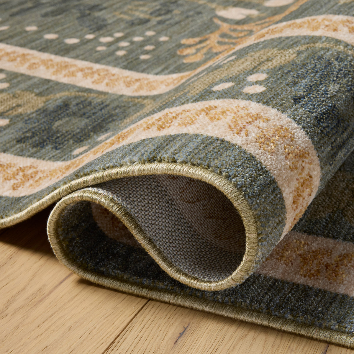 Rifle Paper Co. x Loloi Figaro Runner Rug, Navy/Green, 1'11” x 8'