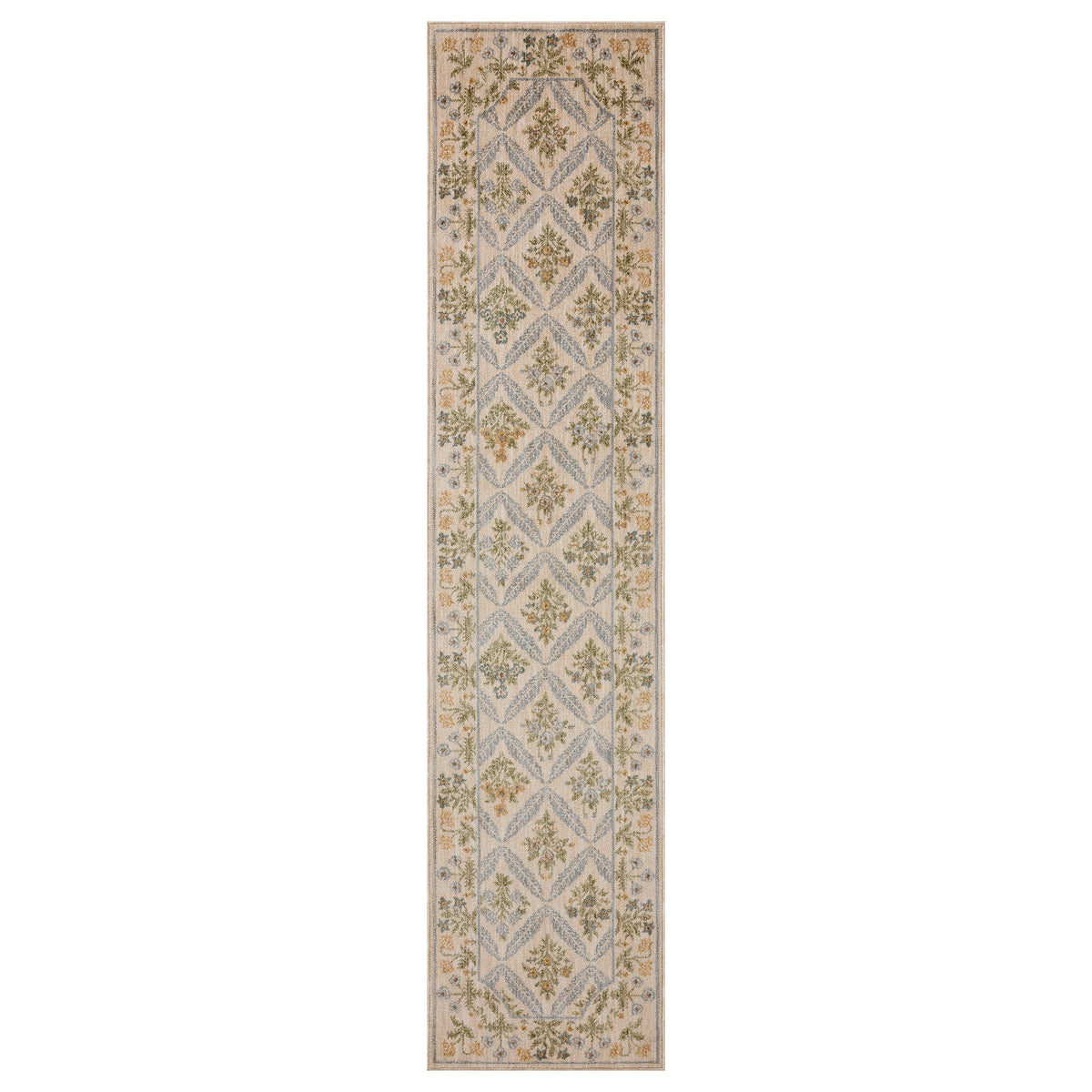 Rifle Paper Co. x Loloi Figaro Runner Rug, Cream, 1'11” x 8'