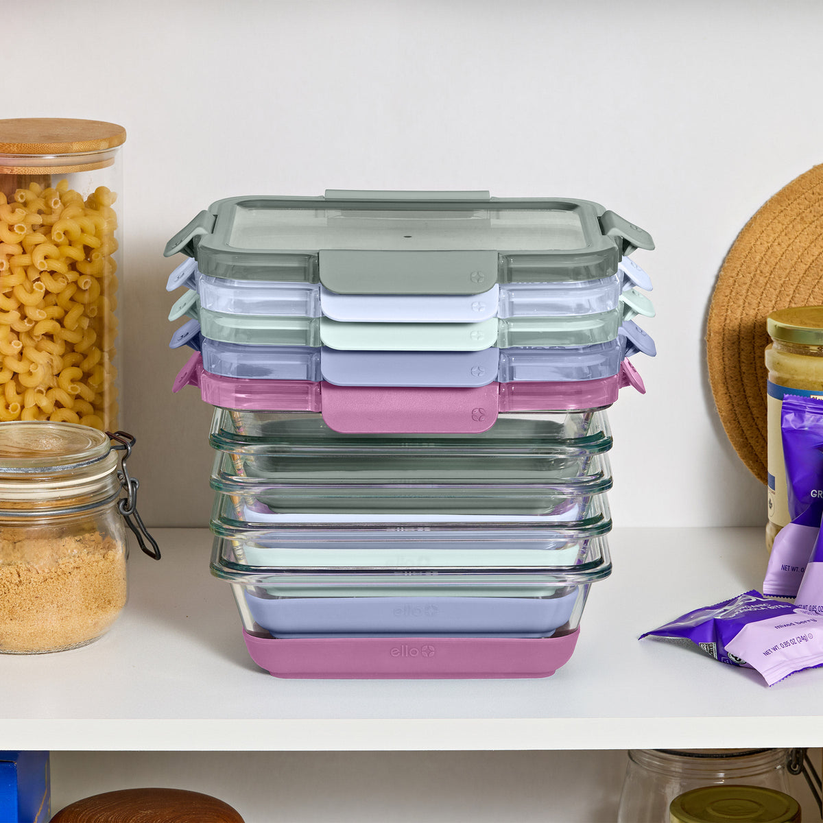 Ello 10-piece Glass Meal Prep Container Set.