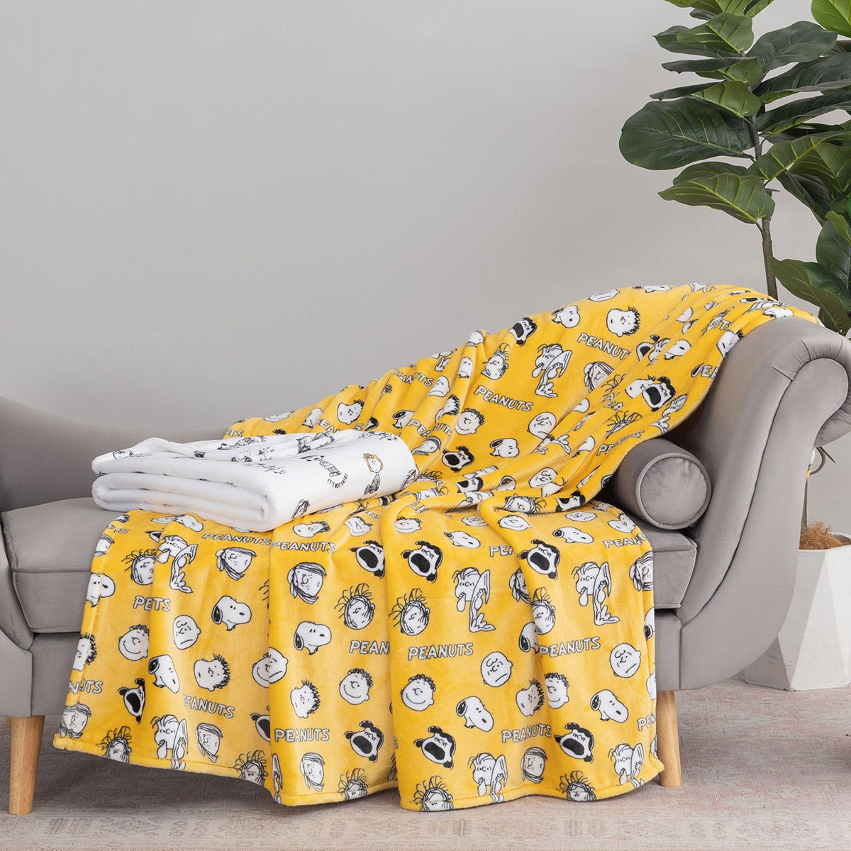 Peanuts Printed VelvetLoft Throw, 2-pack