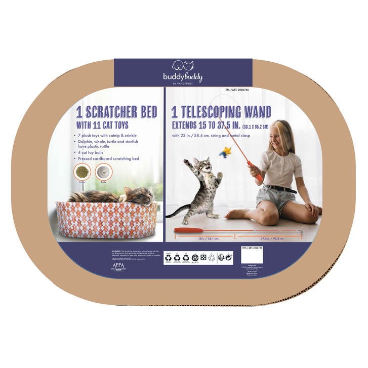 Buddy Buddy Cat Scratcher Bed and Toys, 13-piece Set - image 5