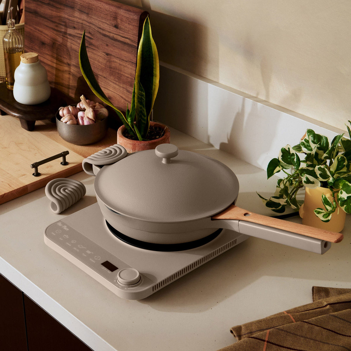Our Place Induction Plate and Always Pan with Hot Grips