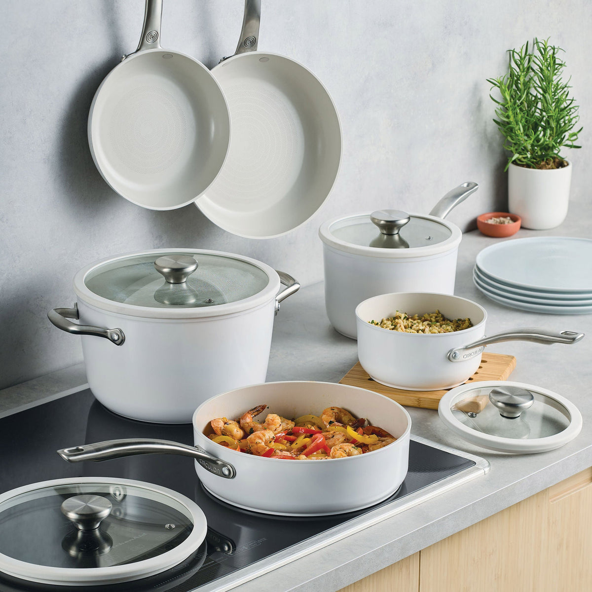 Circulon Halo with LaserDefense 10-piece Ceramic Nonstick Cookware Set