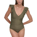 DKNY Women's Ruffle Sleeve One-Piece Swimsuit