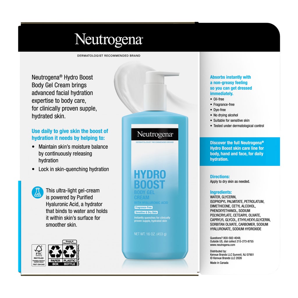 Neutrogena Hydro Boost Body Gel Cream, 16 fl oz, 2-pack - product image