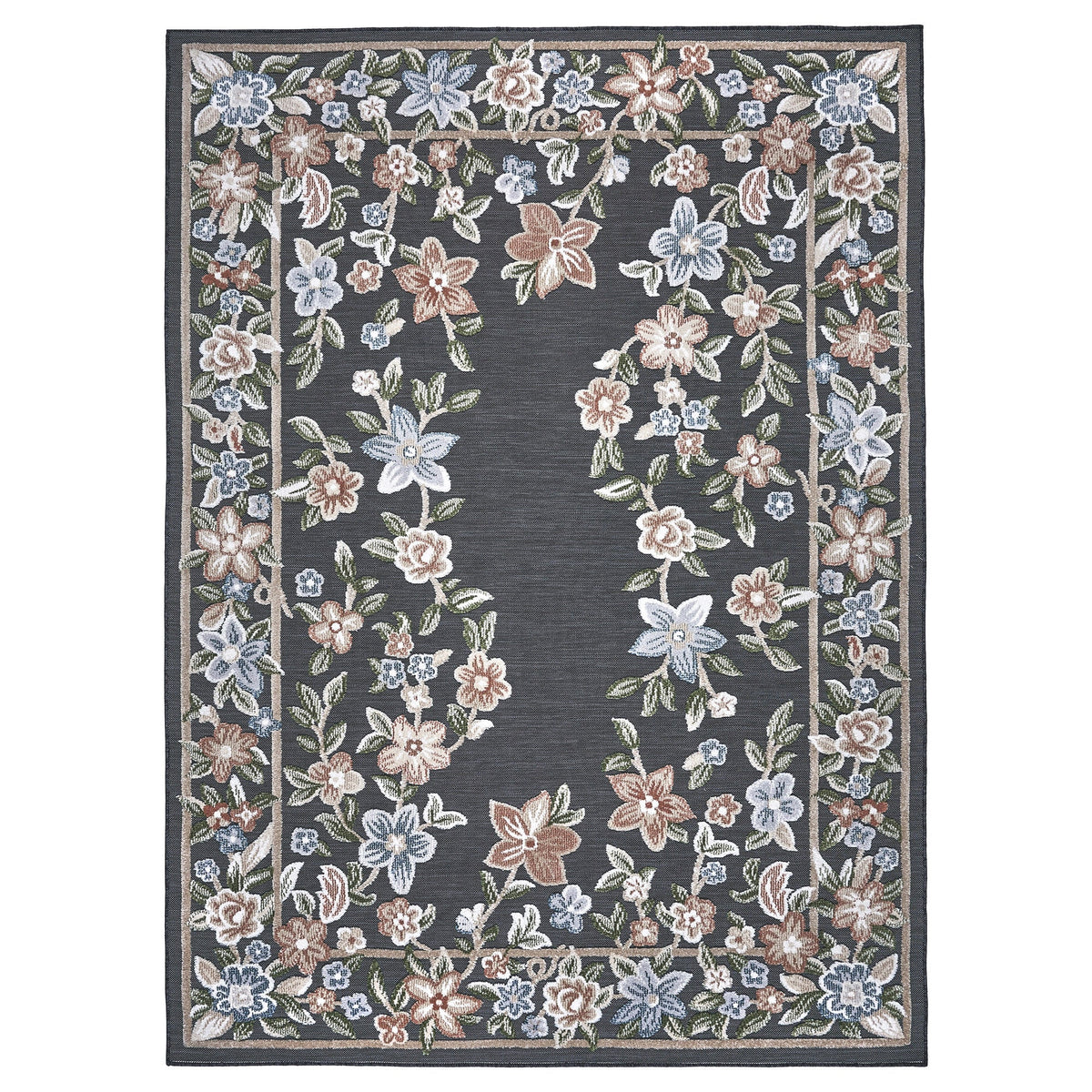 Laguna Indoor/Outdoor Area Rug, Beta Black, 7'10" x 10'