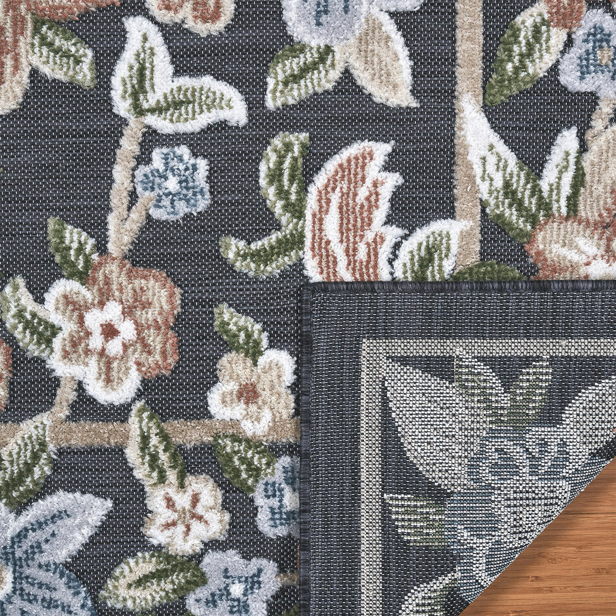 Laguna Indoor/Outdoor Area Rug, Beta Black, 8'8" x 13'