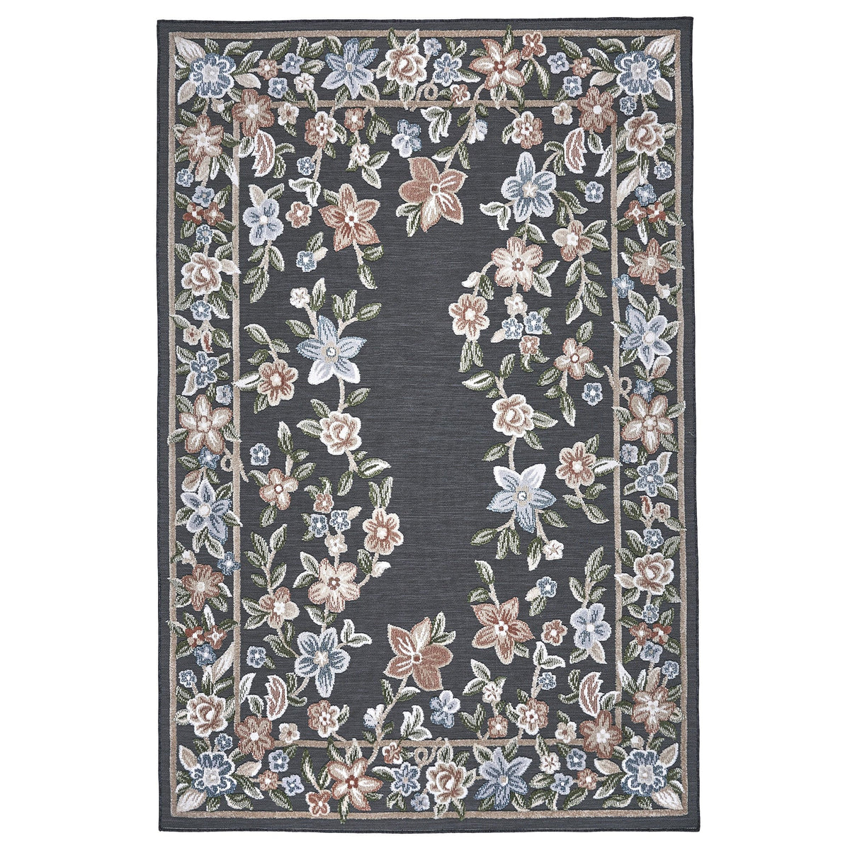 Laguna Indoor/Outdoor Area Rug, Beta Black, 8'8" x 13'