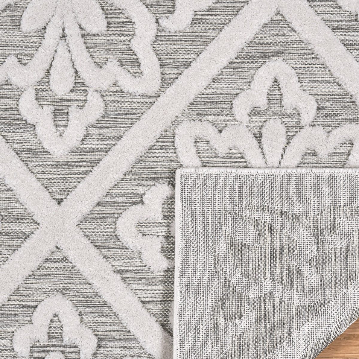 Laguna Indoor/Outdoor Area Rug, Bennet Gray Ivory, 8'8” x 13'
