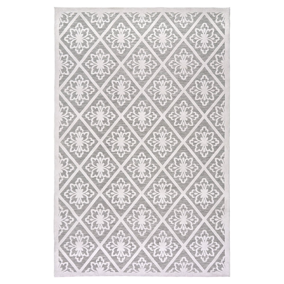 Laguna Indoor/Outdoor Area Rug, Bennet Gray Ivory, 8'8” x 13'