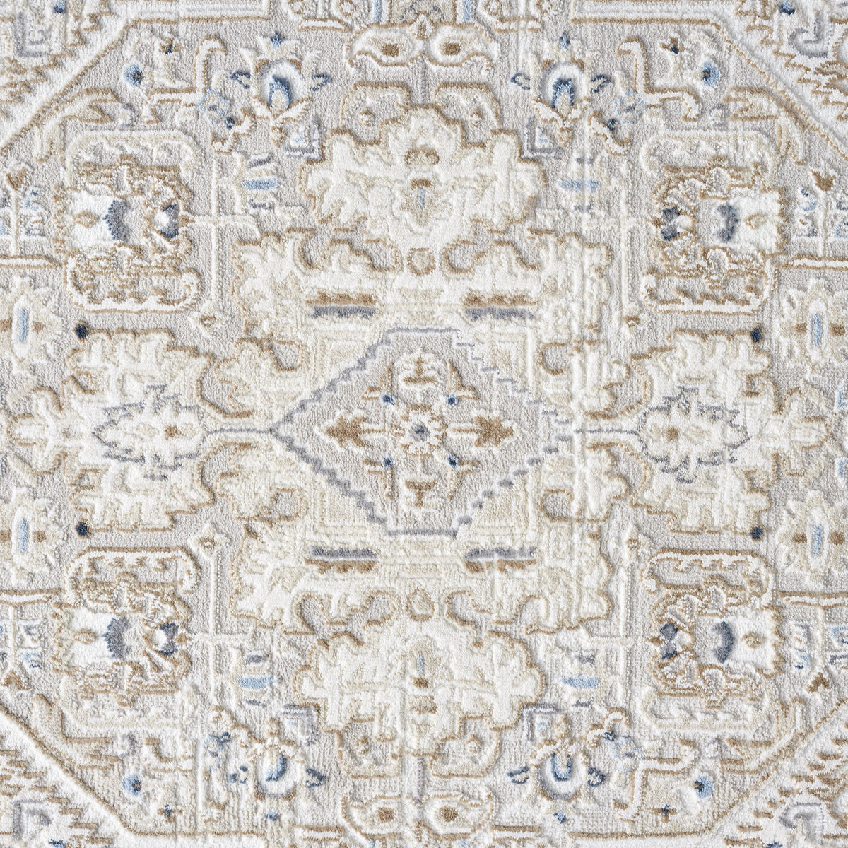 Town & Country Living Anemone Area Rug, Medallion Ivory, 5'3” x 7'