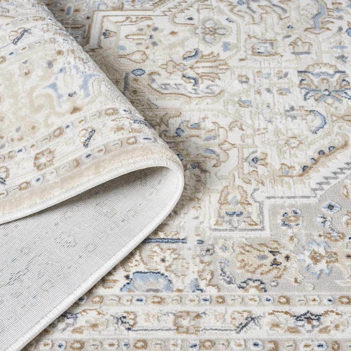 Town & Country Living Anemone Area Rug, Medallion Ivory, 5'3” x 7'