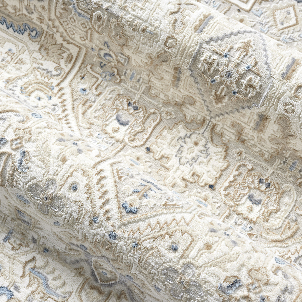 Town & Country Living Anemone Area Rug, Medallion Ivory, 5'3” x 7'