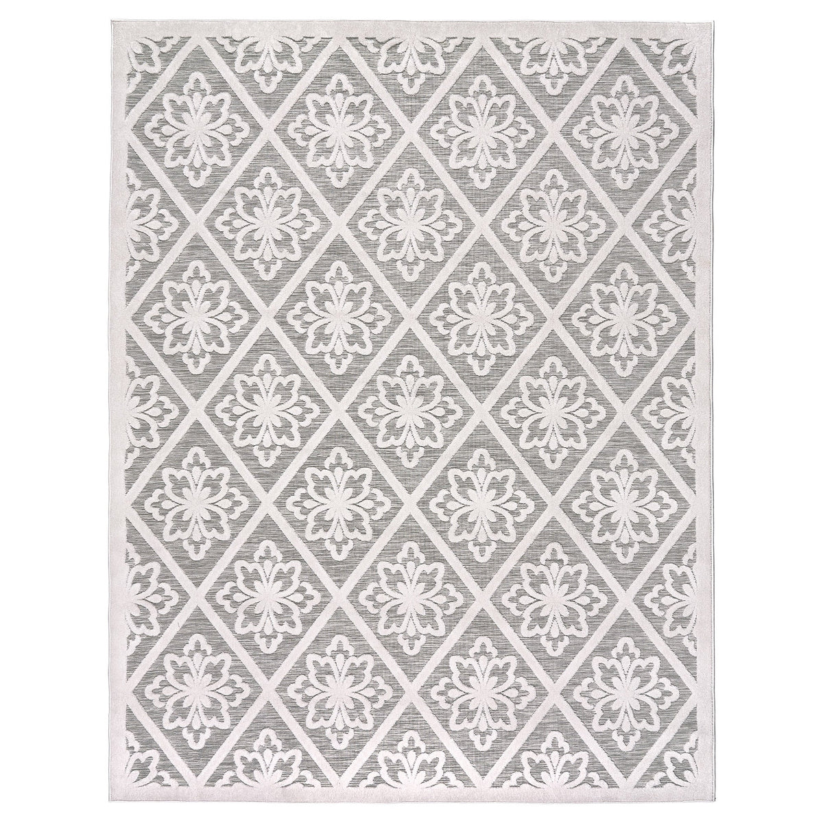Laguna Indoor/Outdoor Area Rug, Bennet Gray Ivory, 7'10” x 10'