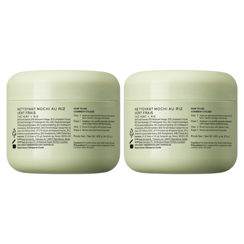 Arencia Fresh Green Rice Mochi Cleanser 4.23 fl oz, 2-pack - product image
