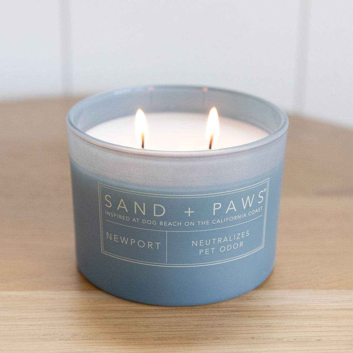 Sand + Paws  Set of 3 12 oz Candles with Carved Wood Lids