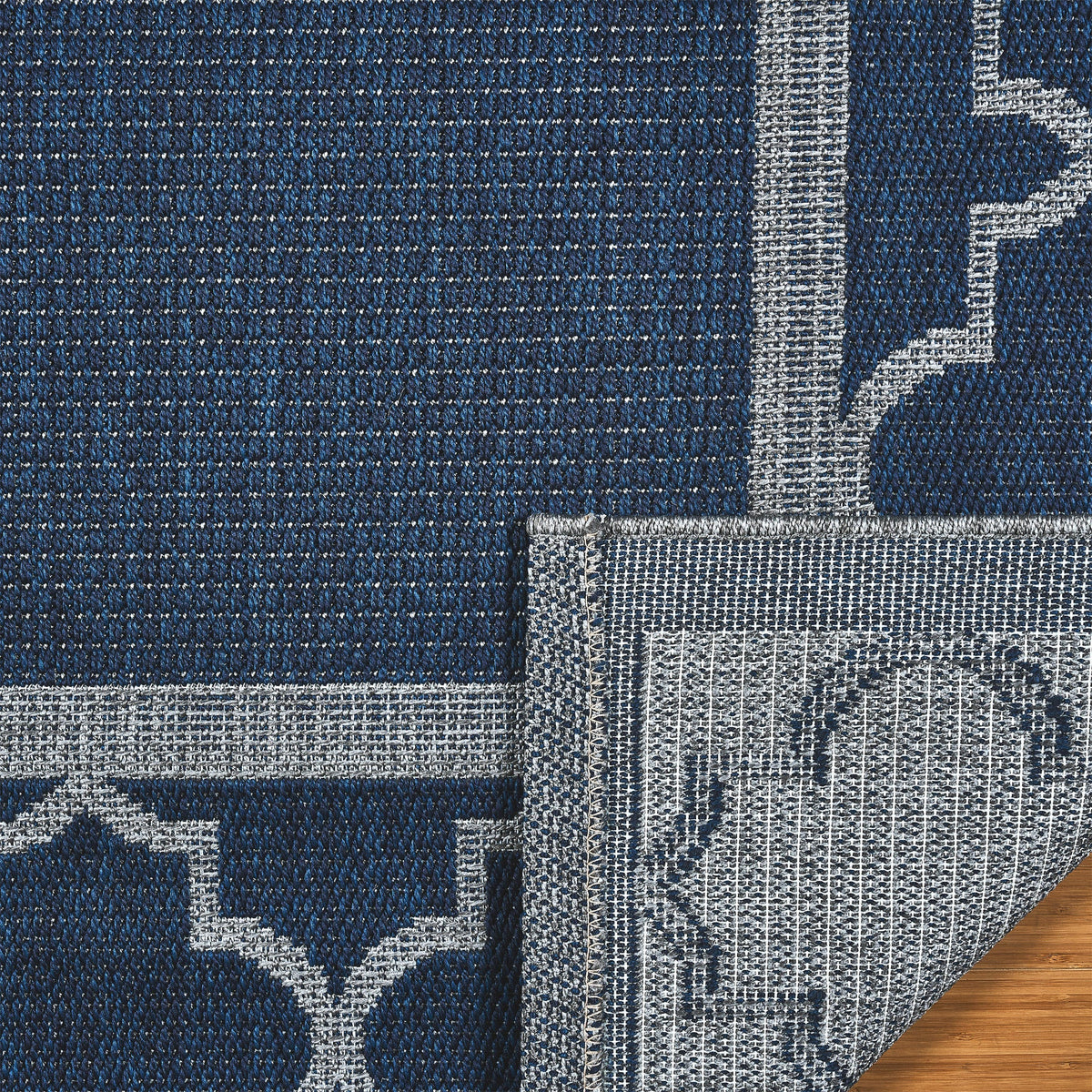 Laguna Indoor/Outdoor Area Rug, Simeon Navy Gray, 8'8” x 13'