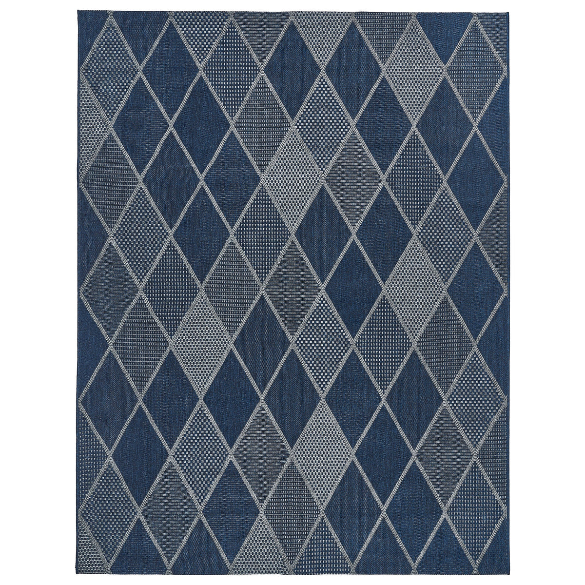 Laguna Indoor/Outdoor Area Rug, Morris Navy Gray, 7'10” x 10'