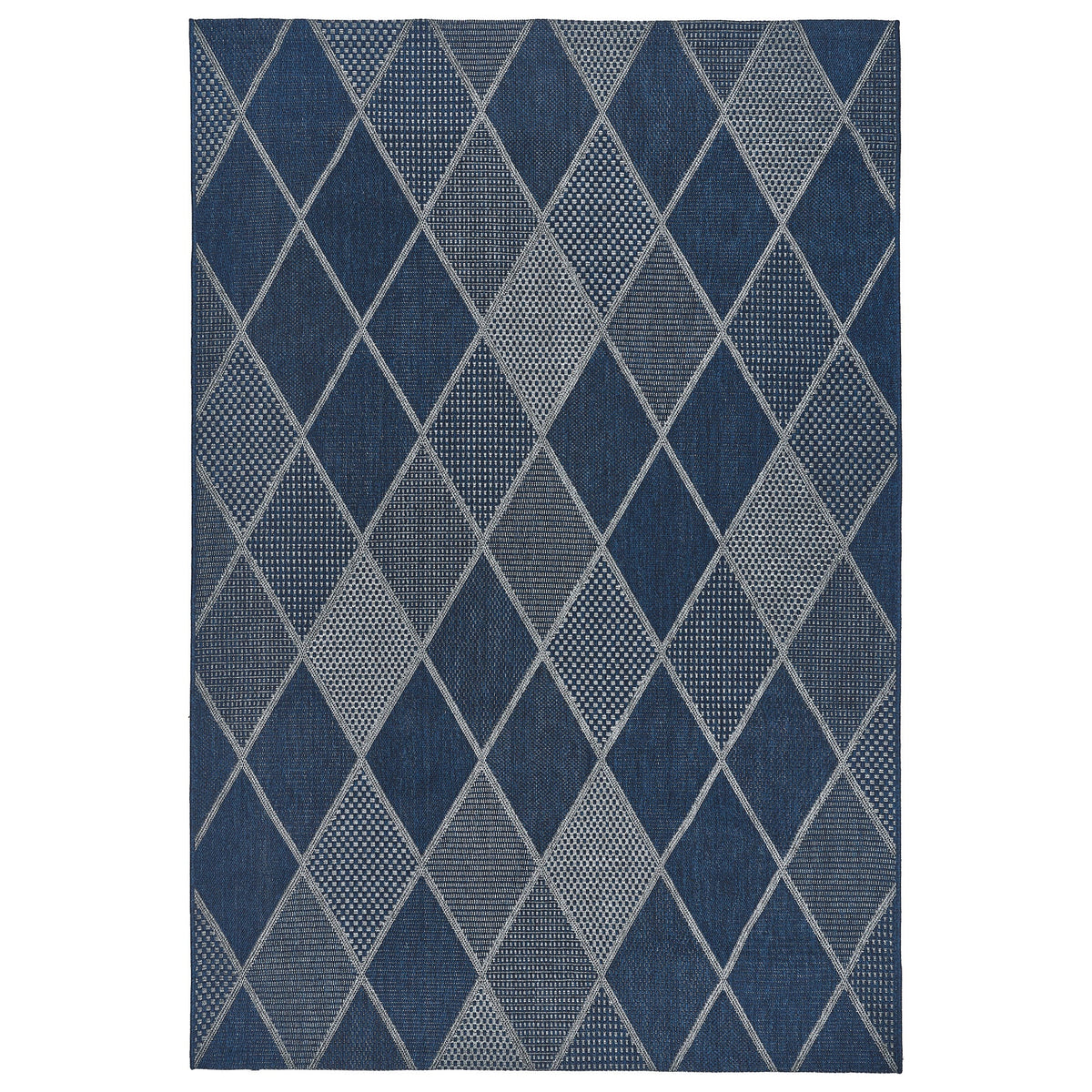 Laguna Indoor/Outdoor Area Rug, Morris Navy Gray, 6'6” x 9'6”