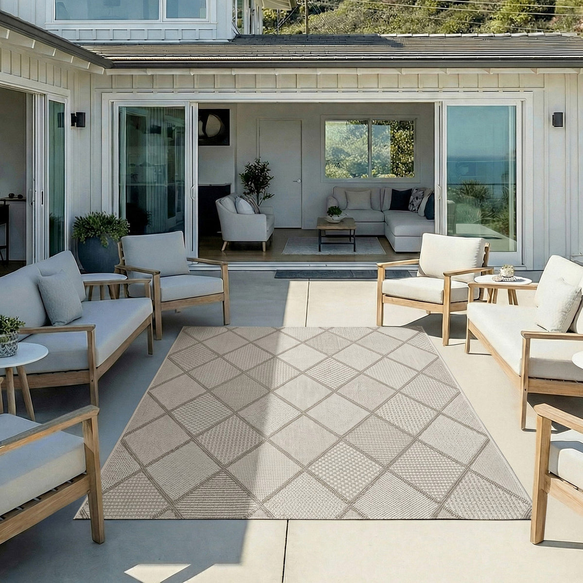 Laguna Indoor/Outdoor Area Rug, Morris Angora Rope, 5'3" x 7'