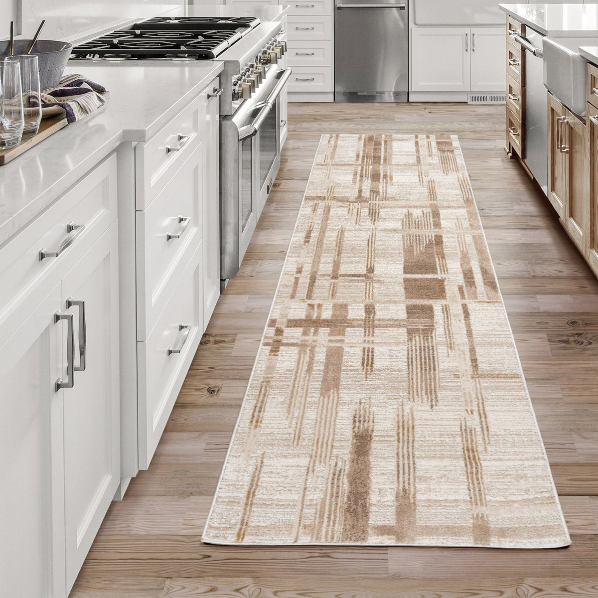 Eden Runner, Clea Beige, 2'2” x 8'