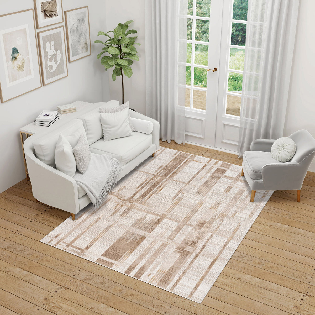 Eden Area Rug, Clea Beige, 5'3” x 7'