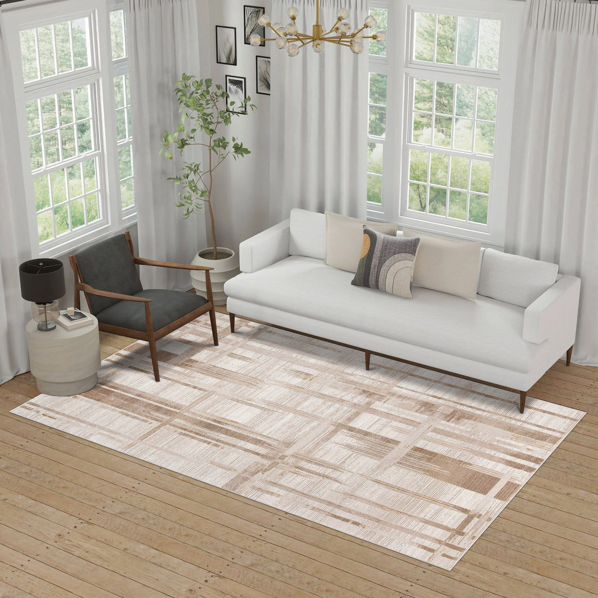 Eden Area Rug, Clea Beige, 6'6” x 9'6”