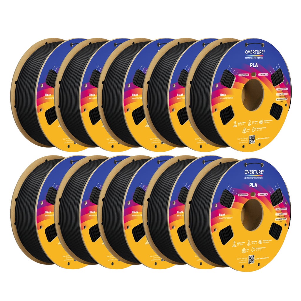 Overture PLA 10-pack 1kg Spools 3D Printing Filament – image 1