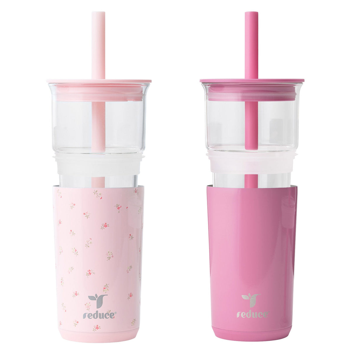 Reduce Aspen 20 oz. Glass Tumbler with Straw, 2-pack