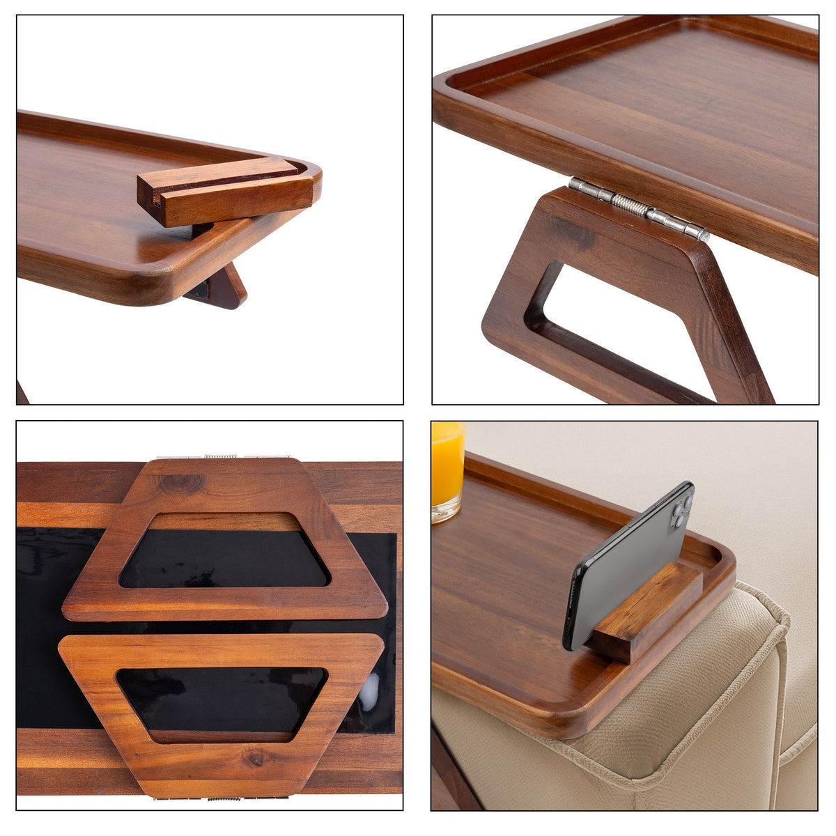 Smart Design Acacia Armrest Tray