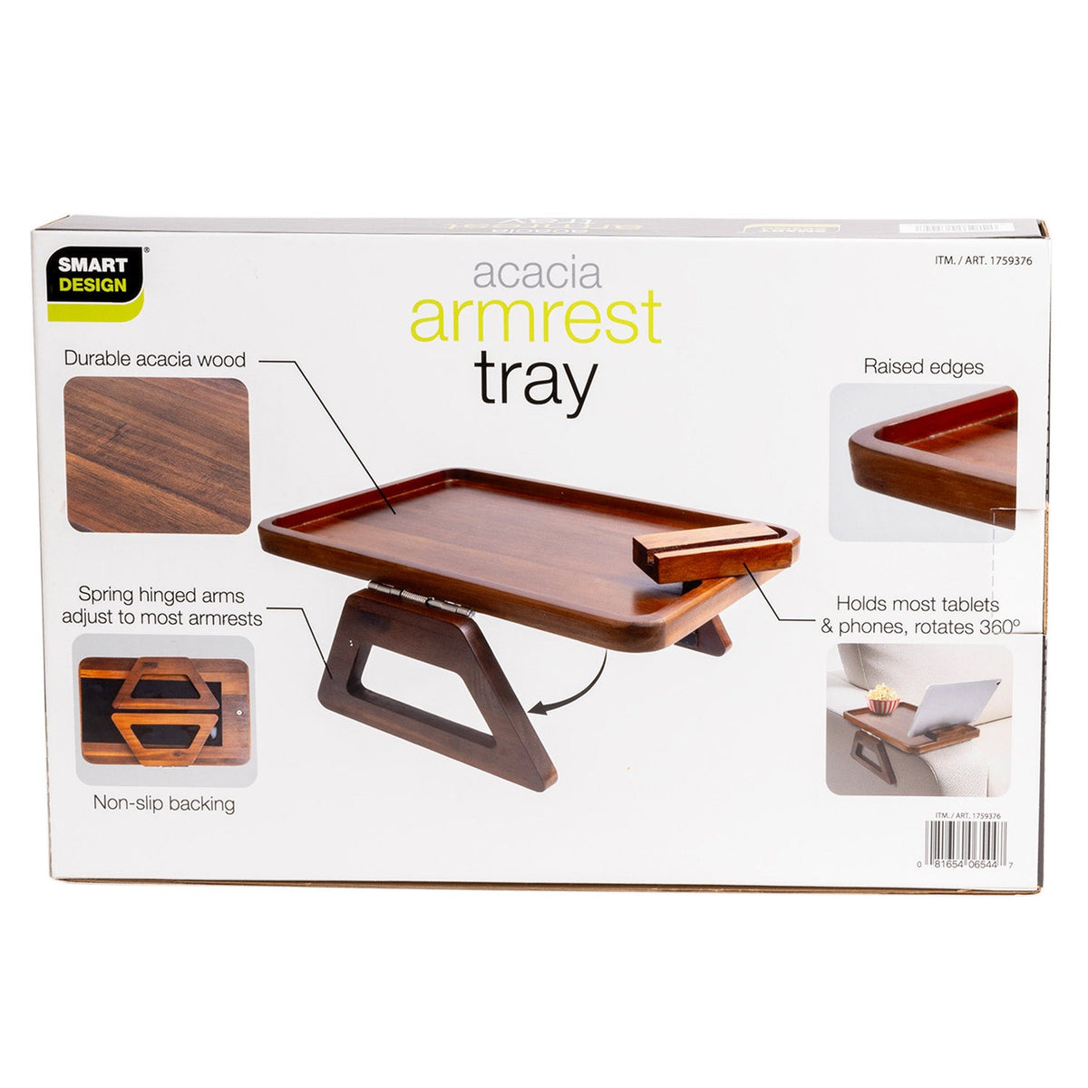 Smart Design Acacia Armrest Tray