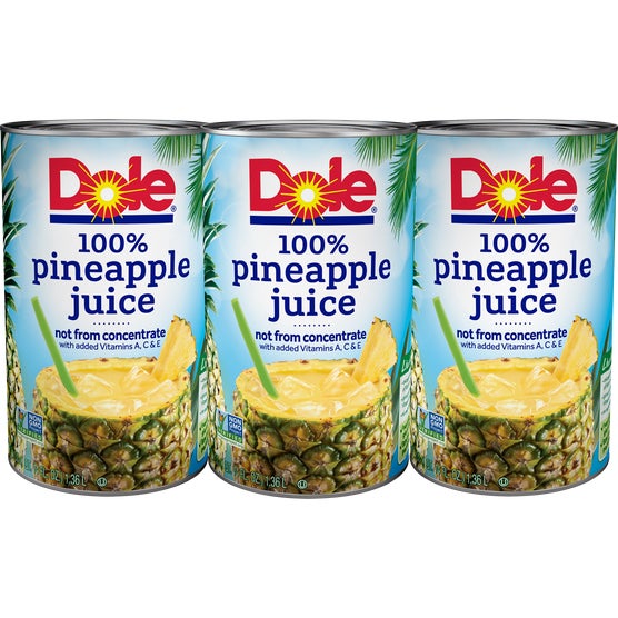 Dole 100% Pineapple Juice, 46 fl oz, 3 ct