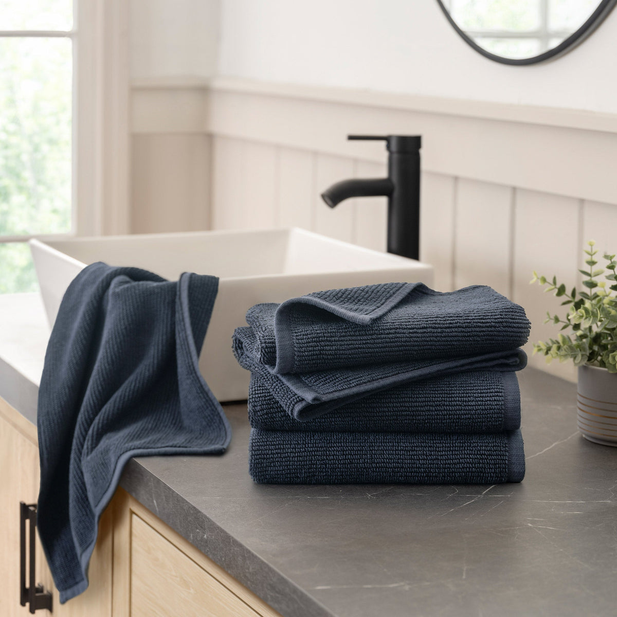 Ribbed Bath Towel Set