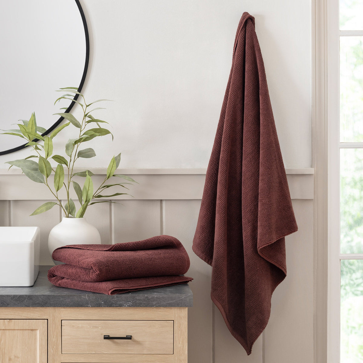 Ribbed Bath Towel Set