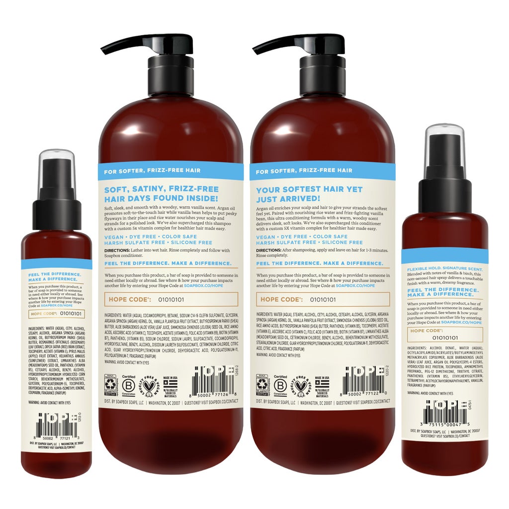 Soapbox Argan Oil & Vanilla Hair Care Bundle - product image