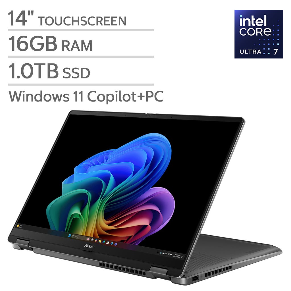 ASUS Vivobook 14" OLED Flip Laptop - Intel Core Ultra 7 Series 2 Processor - Copilot+ PC - Full HD OLED Touchscreen (1920x1200) - 1TB SSD - Windows 11 Home – image 1