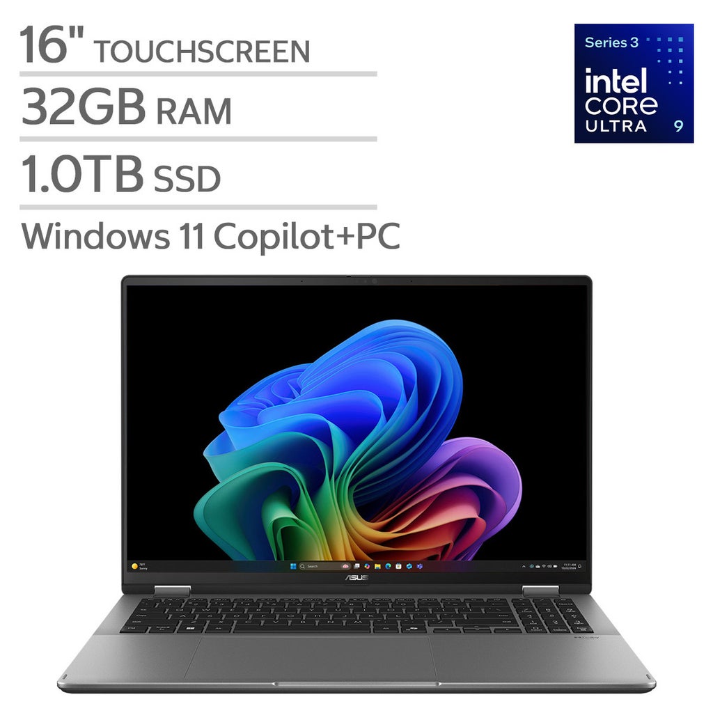 ASUS Vivobook Flip 16" OLED Touchscreen Laptop - Copilot+ PC - Intel Core Ultra 9 Series 3 Processor - 32GB RAM - 1TB SSD - Windows 11 – image 1
