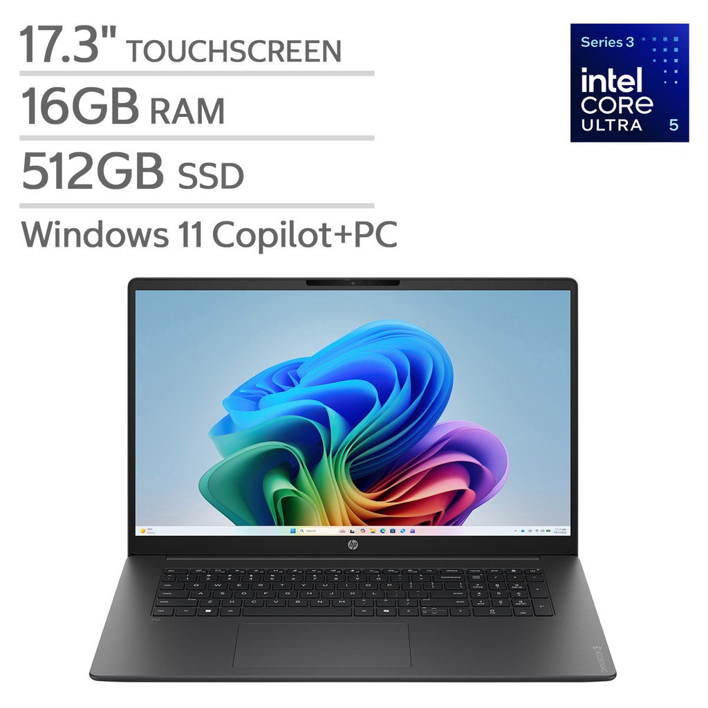 HP OmniBook 3 17.3" Touchscreen Laptop - Intel Core Ultra 5 322 - Copilot+ PC - FHD (1920 x 1080) - 16GB RAM - 512GB SSD - Windows 11 Home – image 1