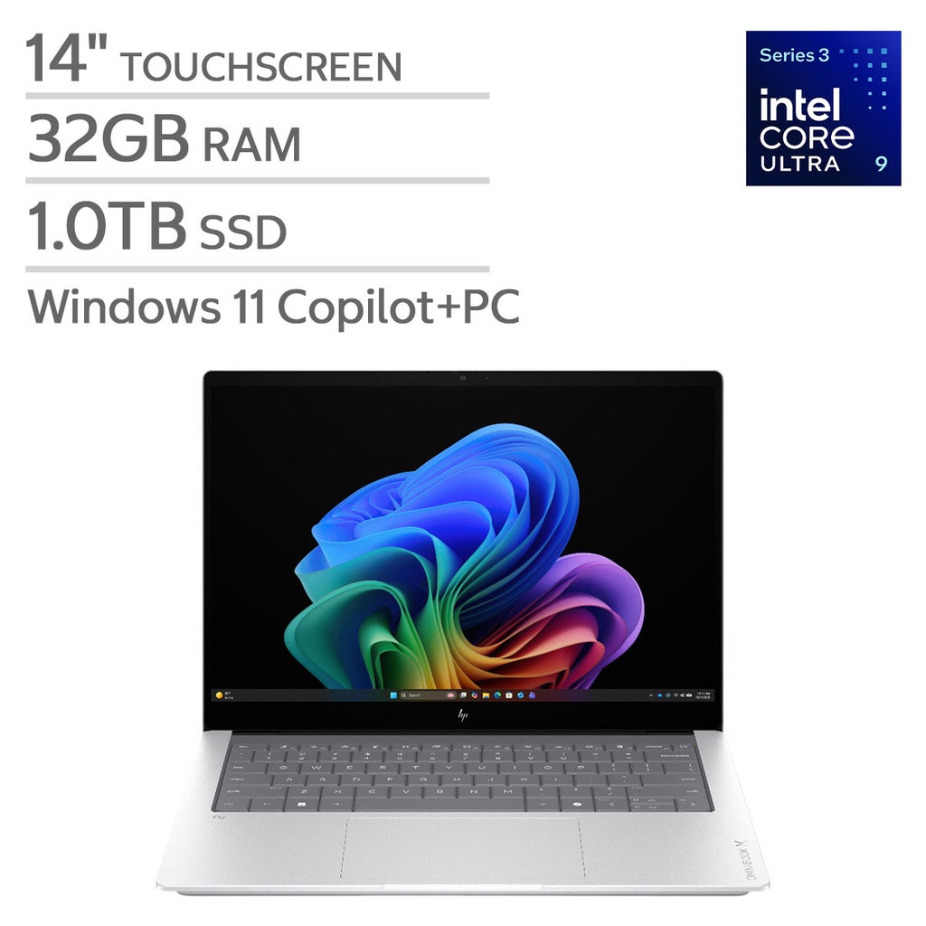 HP OmniBook X 14" Touchscreen Laptop - Intel Core Ultra 9 386H - Copilot+ PC - 3K (2880 x 1800) OLED - 32GB Memory - 1TB SSD - Windows 11 Home – image 1