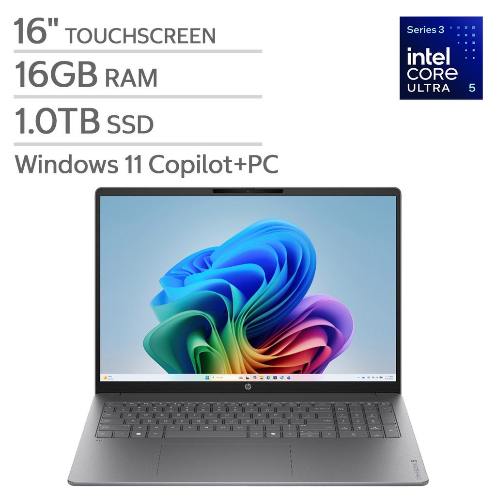 HP OmniBook 5 16" Touchscreen Laptop - Intel Core Ultra 5 Series 3 Processor - Copilot+ PC - 2K (1920 x 1200) - 16GB Memory - 1TB SSD - Windows 11 Home – image 1