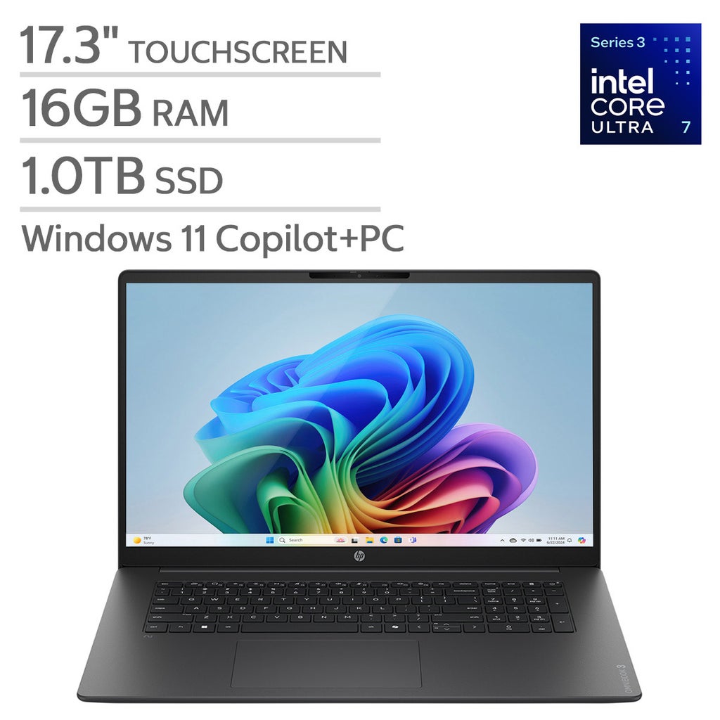 HP OmniBook 3 17.3" Touchscreen Laptop - Intel Core Ultra 7 355 - Copilot+ PC - FHD (1920 x 1080) - 16GB RAM - 1TB SSD - Windows 11 Home – image 1