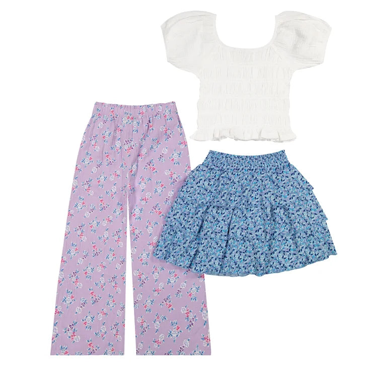 French Connection Youth 3-piece Purple Pant & Skirt Set - image 5