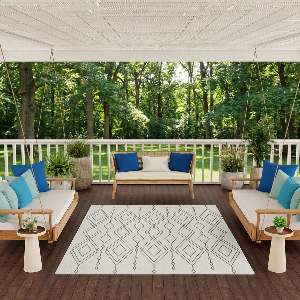 Nourison Garden Spring Indoor/Outdoor Rug, Frostline, 7'10” x 9'10”