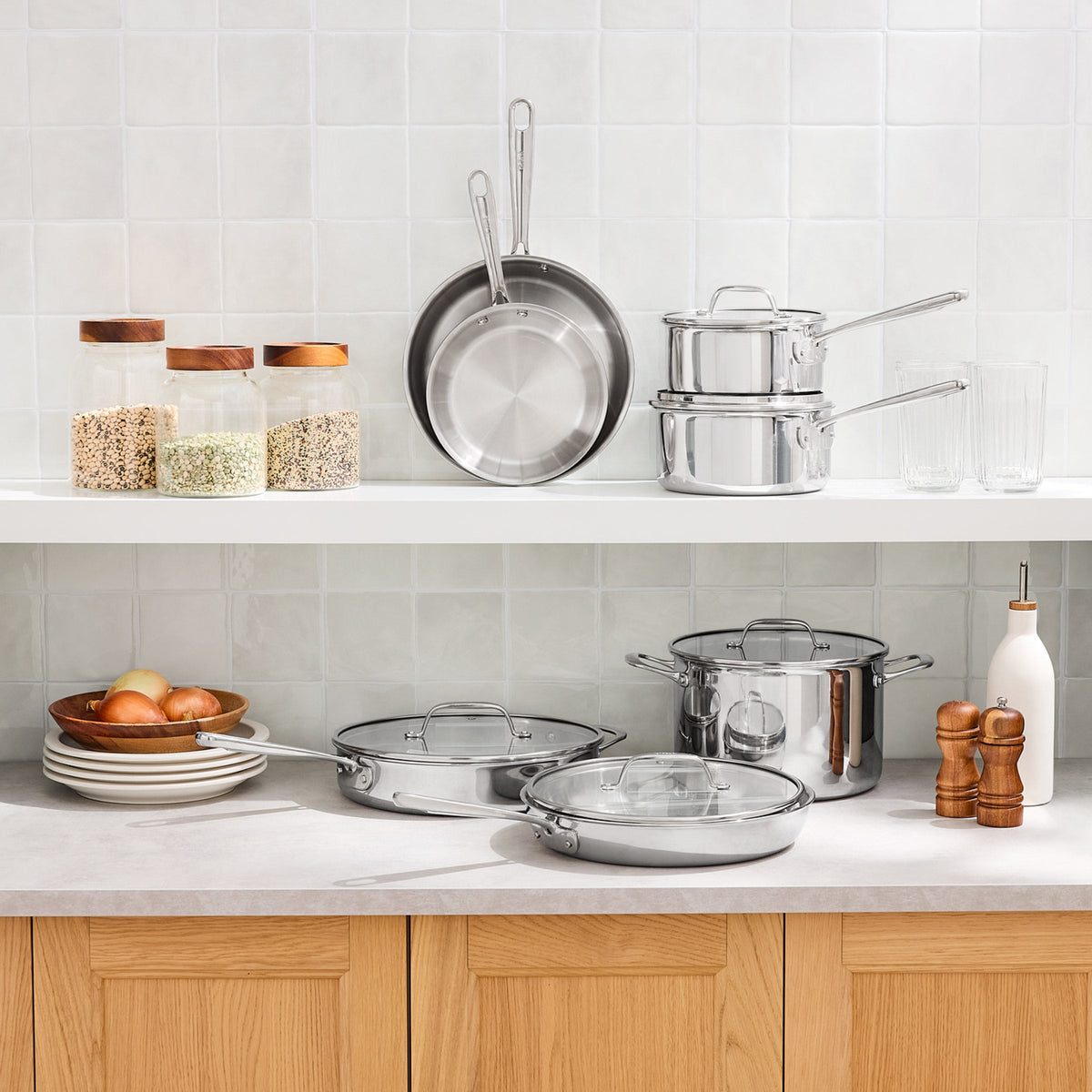 T-fal 12-piece Tri-Ply Stainless Steel Cookware Set